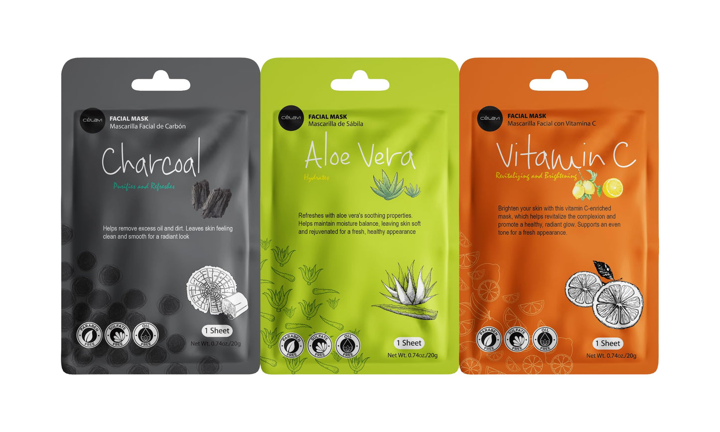 Celavi Collagen Facial Face Mask (24-Sheets) Classic Korean Skincare