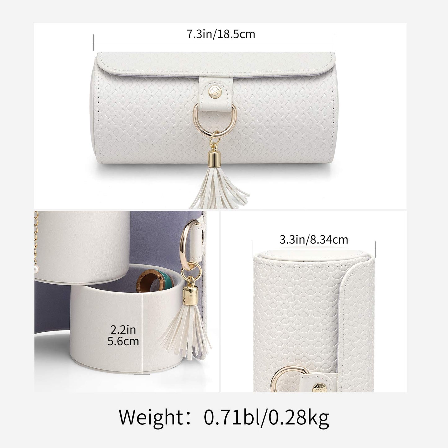 Vlando Wedding Gifts for Women, Travle Jewelry Organizer, Bridal Shower Gifts, Bridesmaid Gifts for Bride, Bridesmaid Proposal, Wedding Gifts, Travel Jewelry Case - White