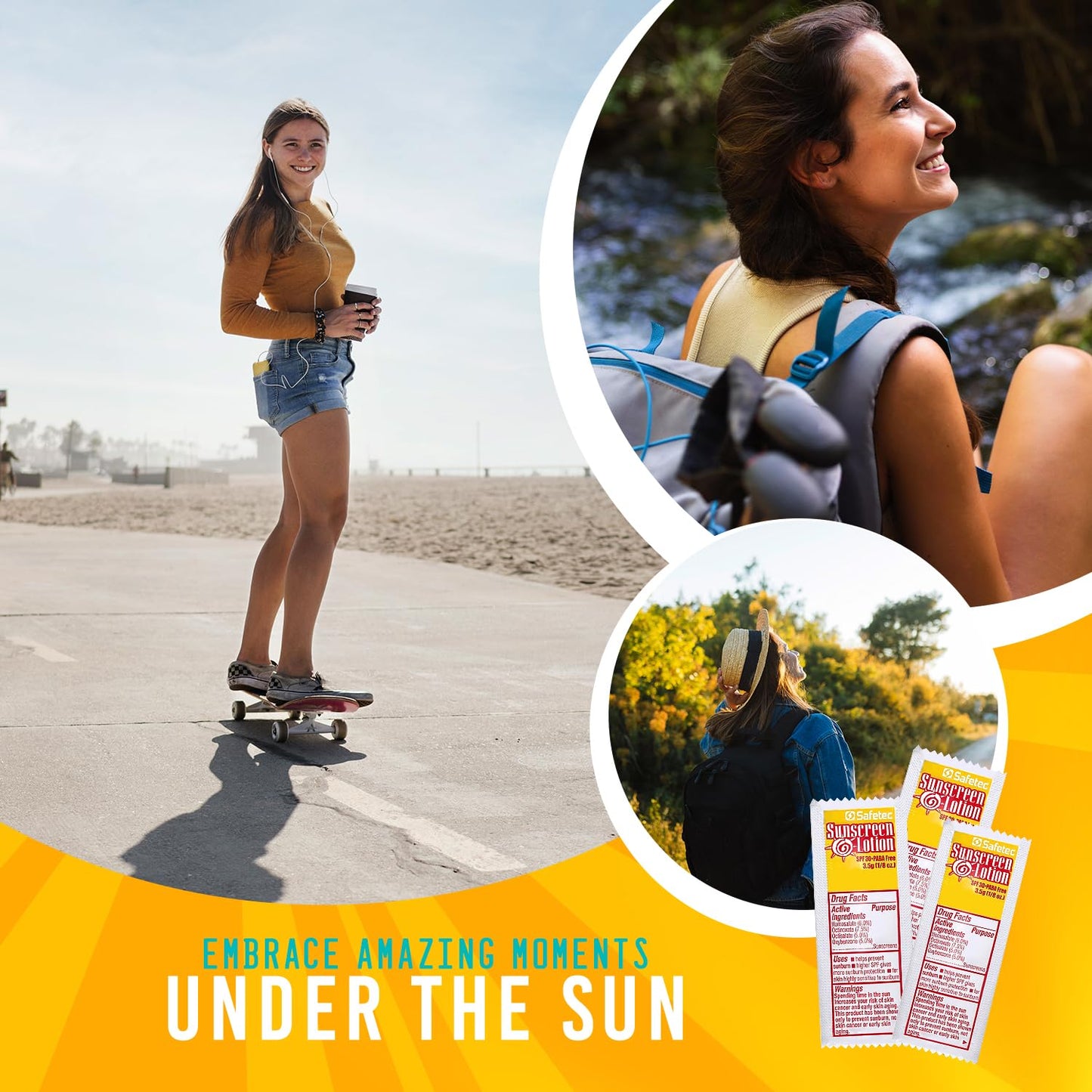 Sunscreen Lotion, SPF30 Protection and PABA Free, Individual Packets of Sunscreens (Pack of 1000) – Travel Size Sun Screen for Outdoors, Bundled with reclosable Homesphere bag