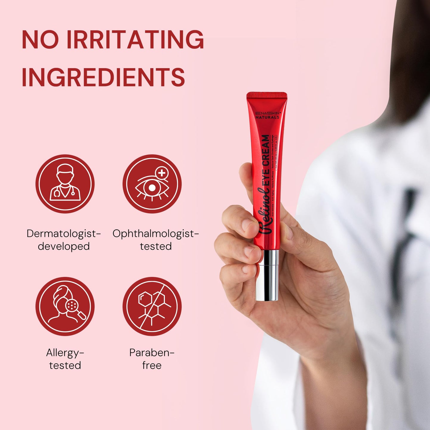 Retinol Anti Aging Eye Cream: Rapid Wrinkle Repair & Instant Under Eye Treatment - Reduce Dark Circles, Eye Bags, Puffiness for Women, Day & Night, 0.85 fl.oz