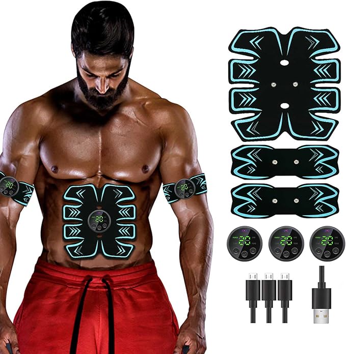 10 Modes 39 Levels of Intensity USB Rechargeable Portable Fitness Workout Equipment with 10pcs Free Gel Pads for Men Woman