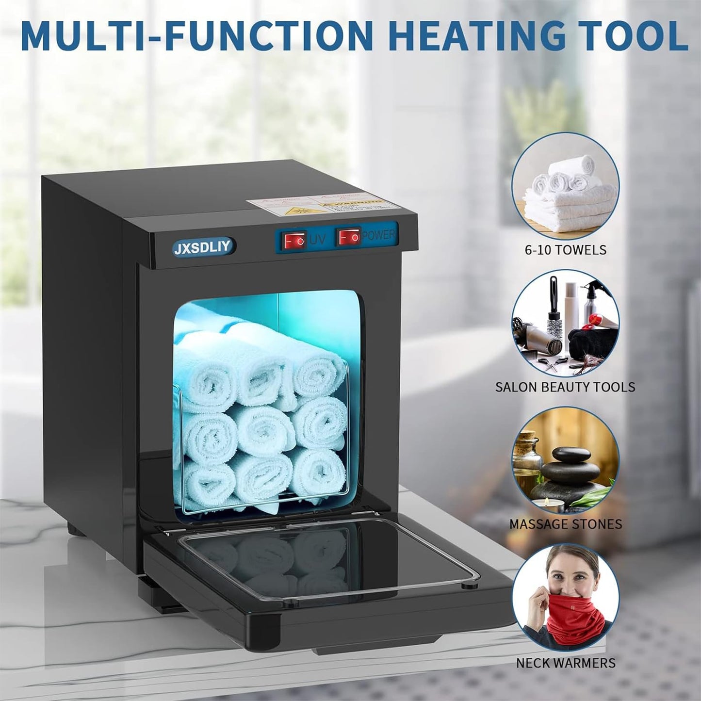 JXSDLIY Mini 5L Small Hot Towel Warmer for Spa Home Salon Esthetician 2-in-1 Personal Hot Towel Cabinet Spa Towel Warmer for Facials, Fast Heating Towel Heater Towel Steamer