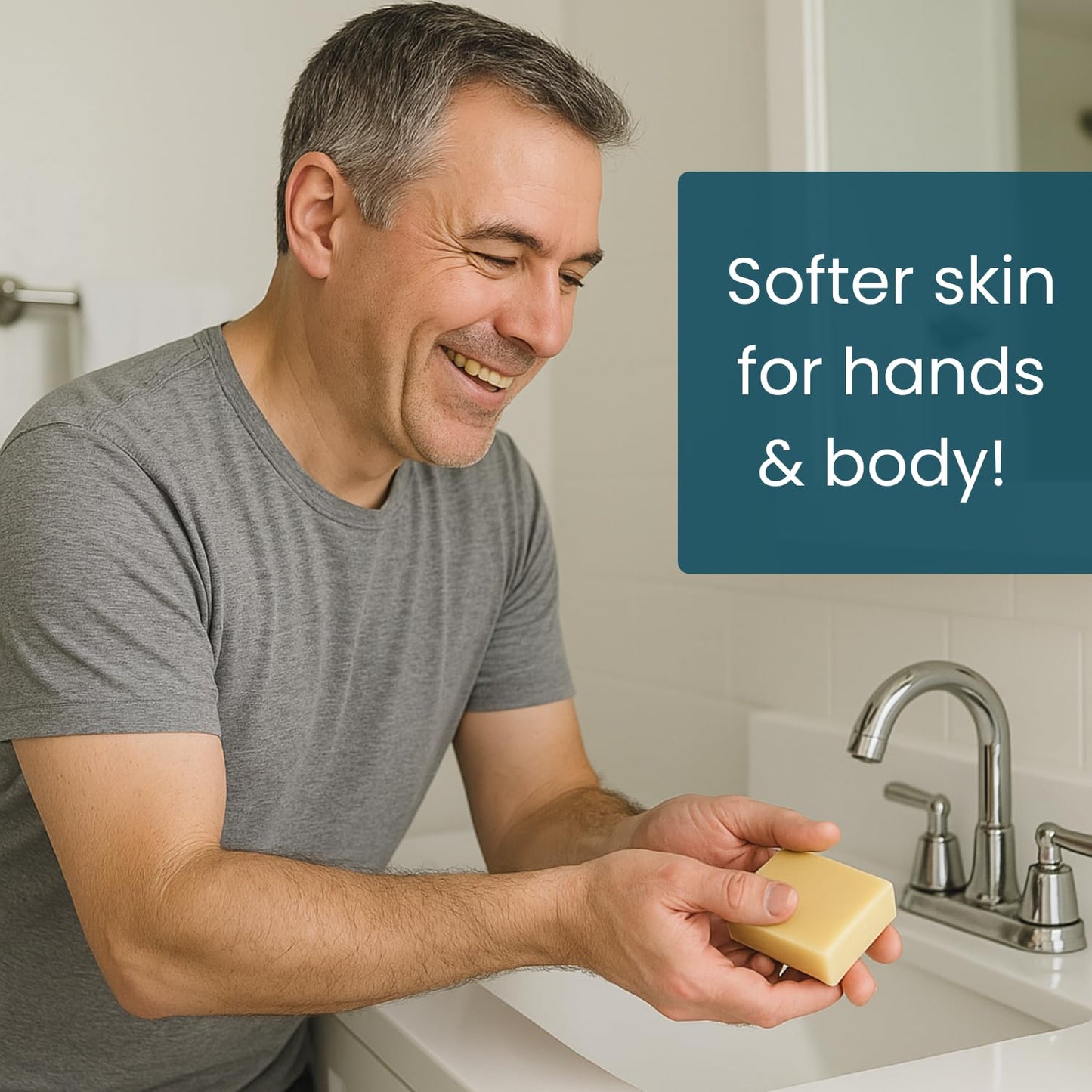 Way Natural Goat Milk Soap Bar, Unscented - Premium, Handmade w/Real Milk in USA - Hand & Body Goat Soap - Dry, Sensitive Skin, Gentle, No Dyes - (1 Large, 5oz)