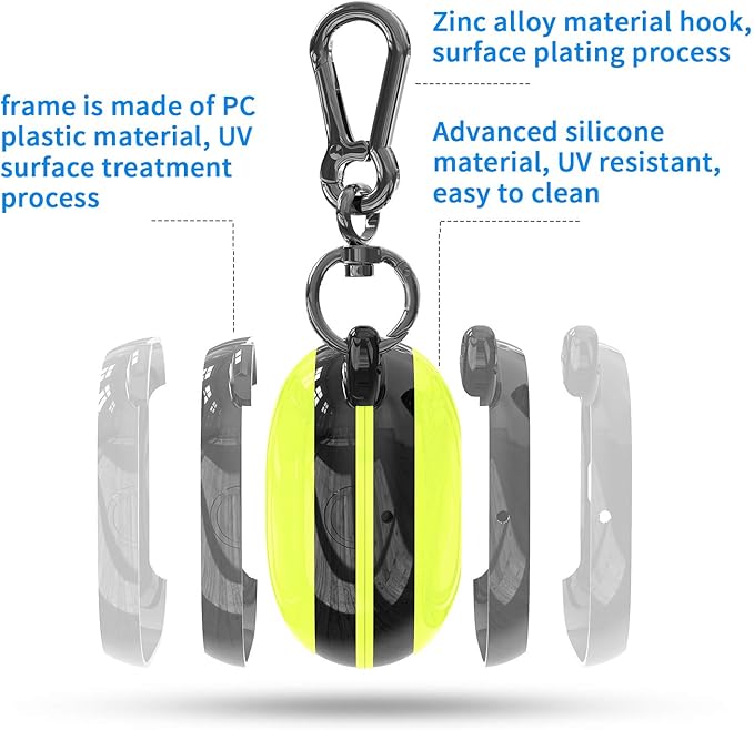 Compatible Powerbeats Pro Case Cover,Full Protective Shockproof Anti-Slip Silicone Case for Beats Powerbeats Pro 2019(Black Edge+Yellow)