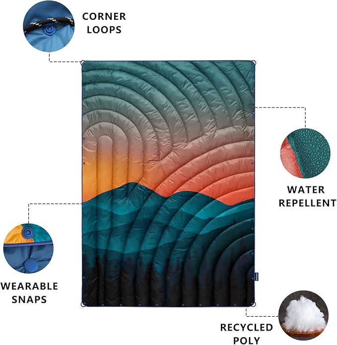 Camping Blanket,Lightweight Down Alternative Puffy Blanket Packable Outdoor Blanket for Camping,Traveling, Stadium, Hiking, Picnics