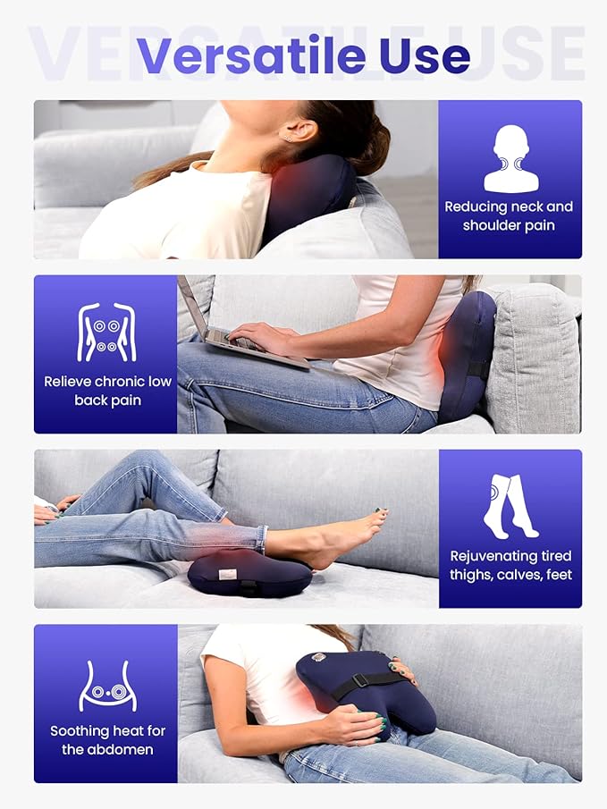 BOB AND BRAD Cordless Back Massager with Heat FSA Eligible HSA Eligible, Shiatsu Neck Massager for Pain Relief Deep Tissue, 3D Kneading Massage Pillow for Pain Relief, Birthday Gifts for Women Men