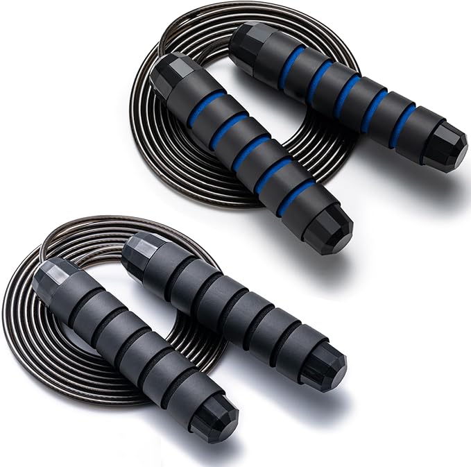 BOOMIBOO Jump Rope, Adjustable Jump Ropes,Skipping Rope Tangle-Free Rapid Speed with Ball Bearings for Women Men Kids,Exercise & Slim Body Jumprope at Home School Gym
