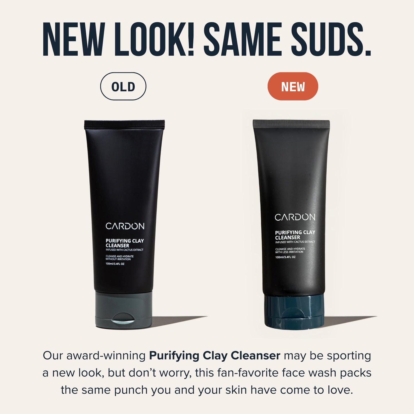 Cardon Men's Deep Pore Cleaning Clay Face Wash, 4x Better Than Charcoal, Oily, Acne-Prone Skin | Korean Premium Skin Care | Remove Face Oil & Dirt, (1 CT)