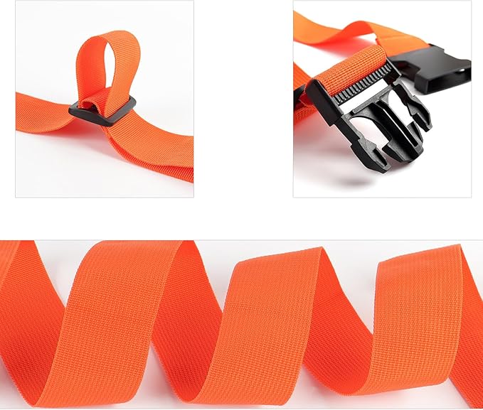 4Pcs Luggage Straps for Suitcase Travel Accessories TSA Approved, 80In Long Belts to Keep Your Suitcase Secure, Adjustable Bag Straps with Quick-Release Buckle for Travel Bag Closure, Orange