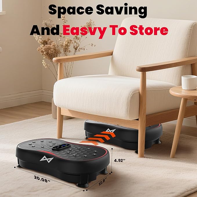 AXV Vibration Plate Fitness Platform Exercise Machine Vibrating Lymphatic Drainage Shaking Full Body Shaker Workout Vibrate Stand Shake Board Sport Gym for Weight Loss Fat Burner for Women Men