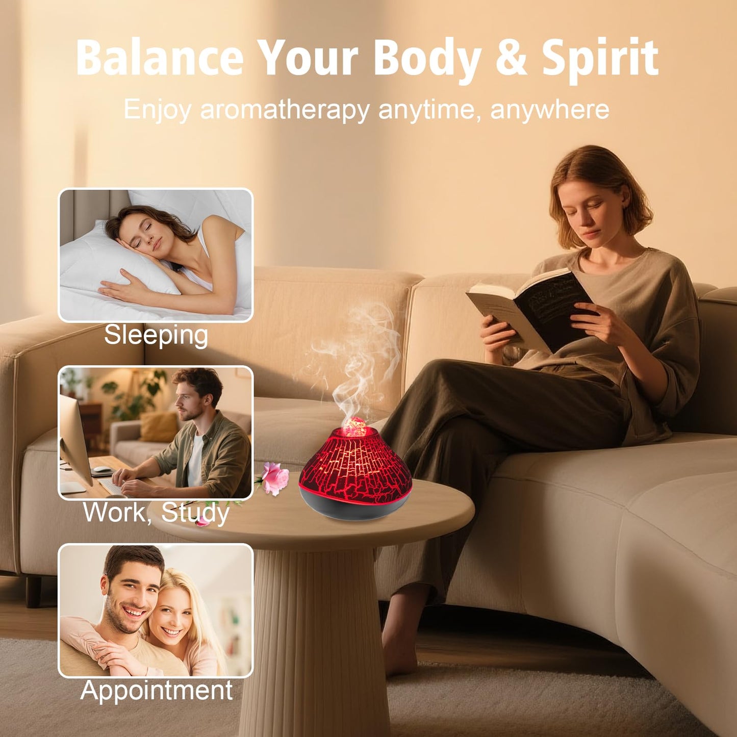 Essential Oil Diffusers for Home, 160ml Small Aromatherapy Diffuser with Auto Shut-Off Home Fragrance Aroma Diffuser with 7 LED Color Night Light Mini Humidifiers for Bedroom