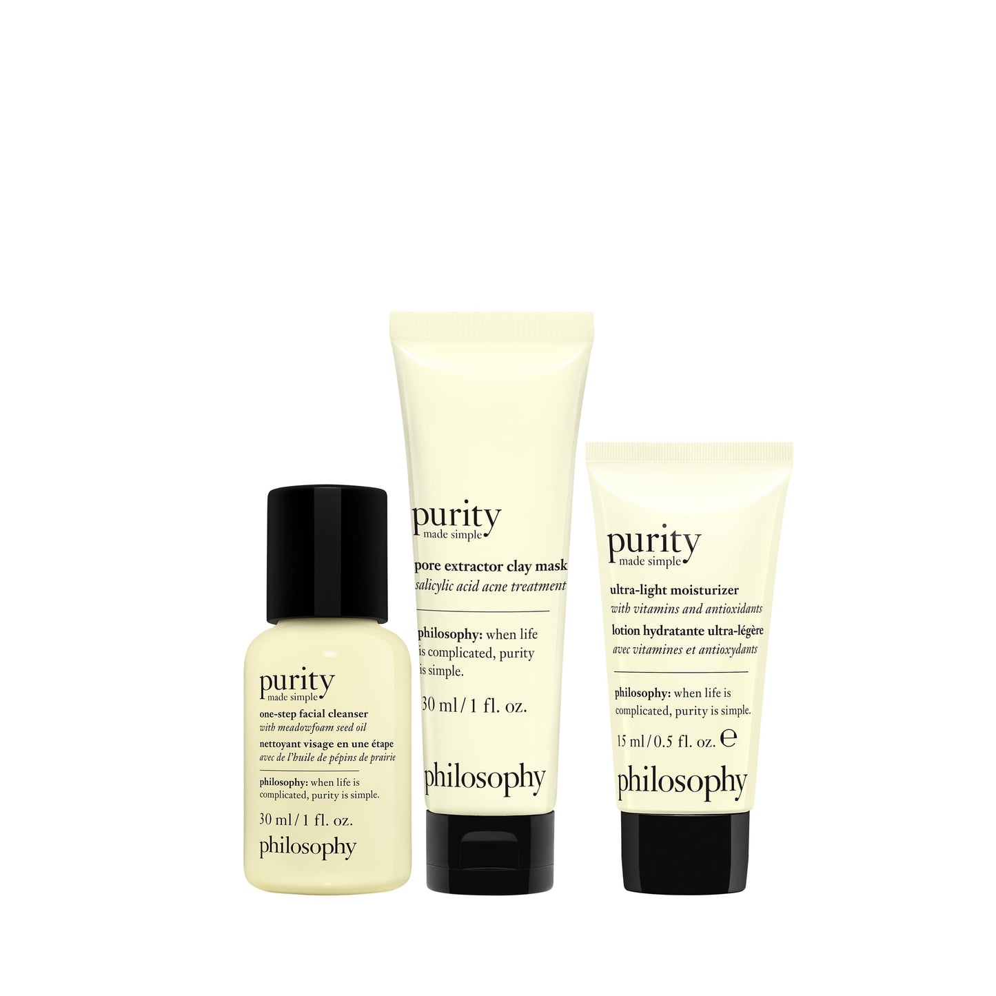 philosophy purity made simple cleanse, purify, hydrate mini set