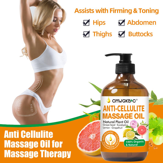 Anti Cellulite Oil Massage Oil for Massage Therapy,Body Oil for Skin Tightening & Cellulite Remover in Thighs and Butt,Cellulite Treatment Massage Oil,Assists with Firming,Toning & Moisturizes Skin