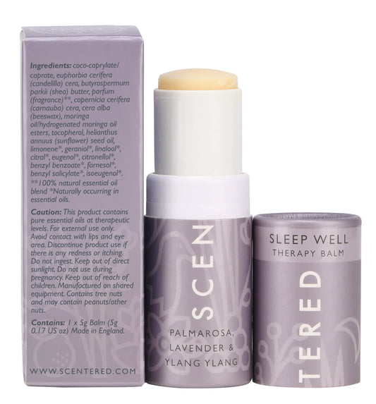 Scentered Sleep Well Balm – Aromatherapy Sleepstick with Lavender & Chamomile – Natural Sleep Aid Essential Oil Roll On – Relaxation Gifts for Women to Help Sleeping