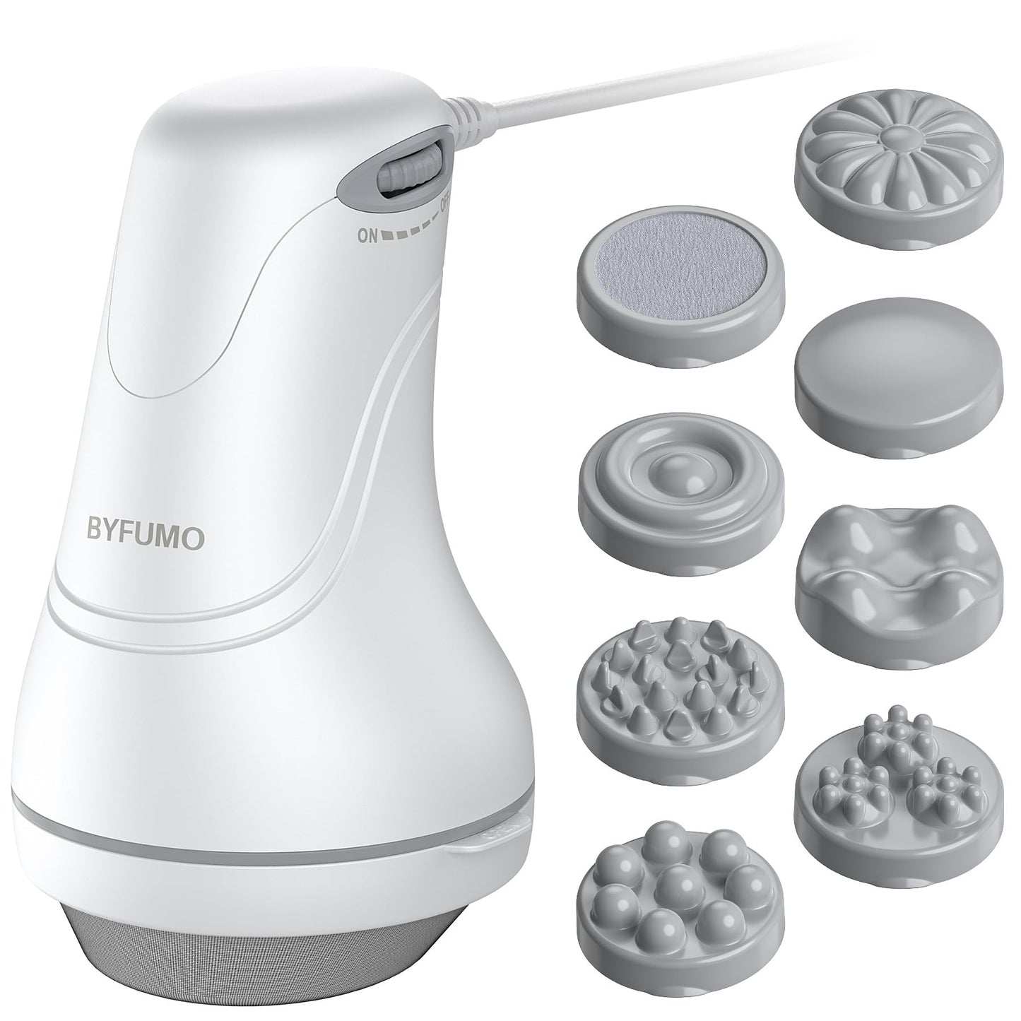 BYFUMO Cellulite Massager, Body Sculpting Machine, Lymphatic Drainage Massager, Handheld Electric Back Massager - White