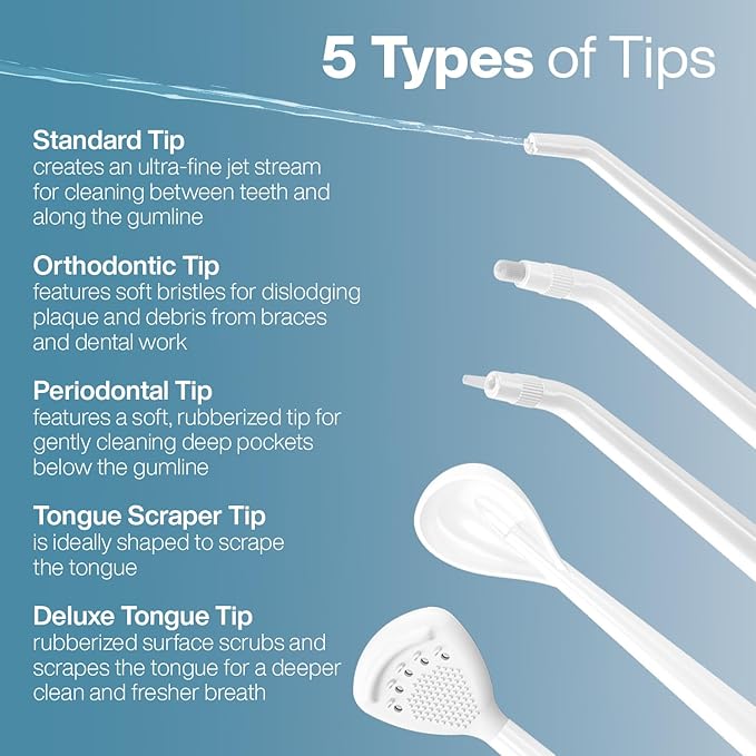 AquaSonic Aqua Flosser PRO - Rechargeable Cordless Water Flosser for Teeth, Gums & Tongue - Modern Design, 300ml Large Tank, 6 Jet Tips with Deluxe Tongue Nozzle, 3 Modes, Waterproof Optic White