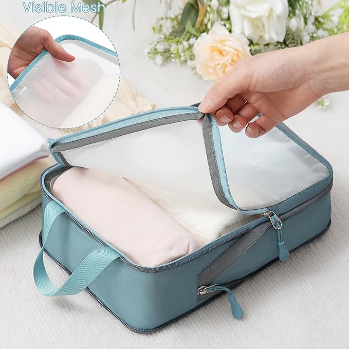 BAGAIL 6 Set Ultralight Compression Packing Cubes Packing Organizer for Travel Accessories Luggage Suitcase Backpack