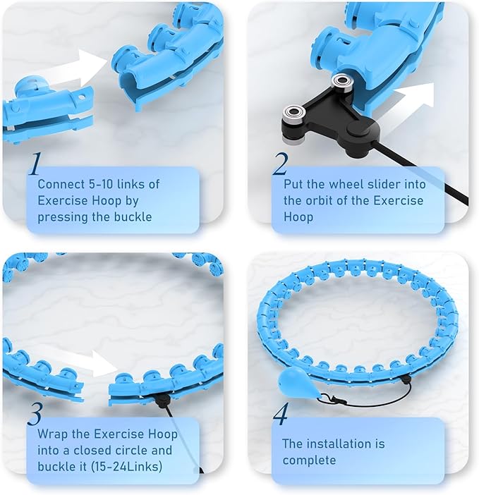 JKSHMYT Weighted Hula Circle Hoops for Adults Weight Loss, Infinity Fit Hoop Plus Size, 30 Detachable Links, Exercise Hoop for Women and Beginners