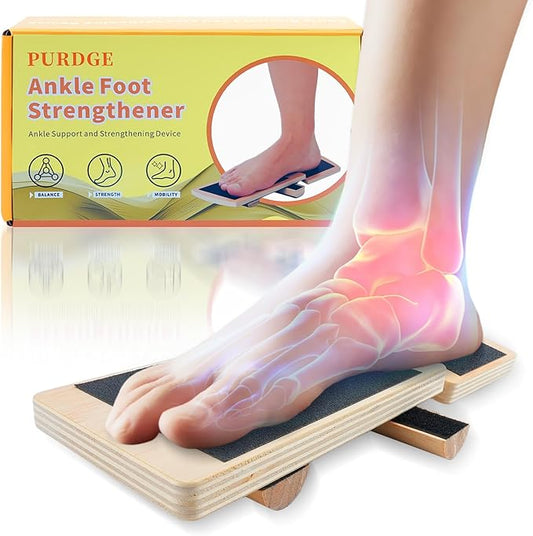 Ankle Foot Strengthener Balance Board for Sprained Ankle, Physical Therapy, Plantar Fasciitis Relief, Balance Training, Stability Exercises, Attached Instruction Manual