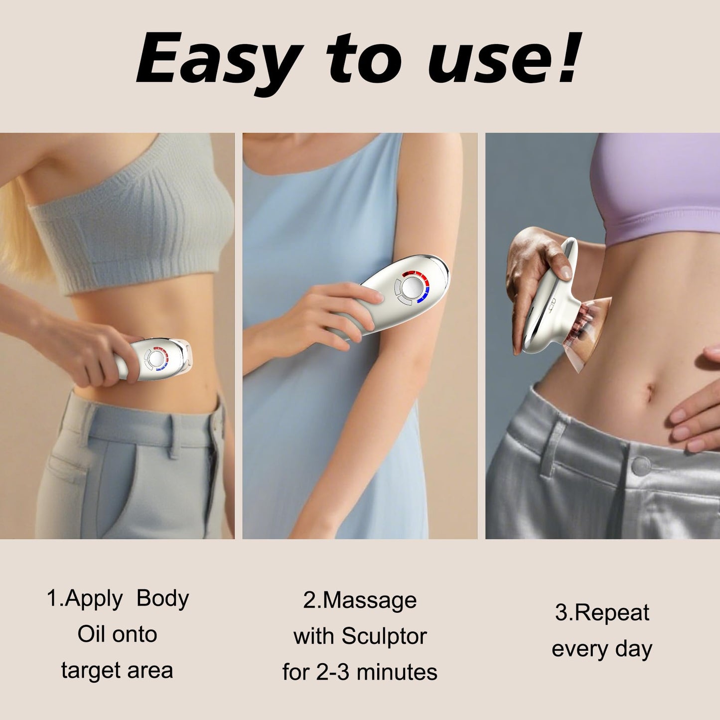 Azhien 3-in-1 Body Sculptor,Body Sculpting Massager for Stomach,Waist,Belly, Arms,Legs,Thighs,Back Massage Tool,Body Exercise Machine,Skin Tightening Device