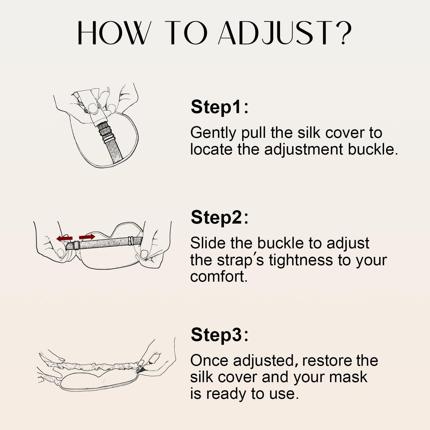 ZIMASILK Adjustable 100% 22 Momme Mulberry Silk Sleep Mask for Sleeping, Filled with Premium Mulberry Silk, Softest & Breathable Blackout Eye Sleeping Mask (Black)