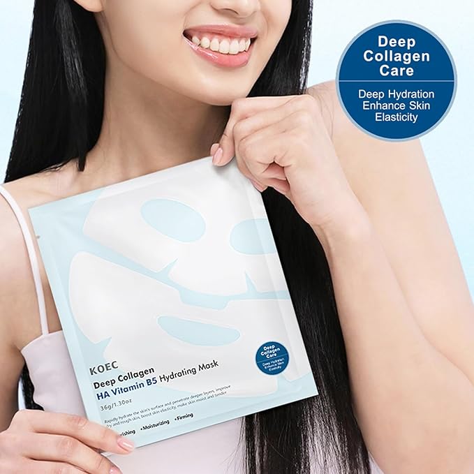 Collagen Face Mask, Bio-Collagen Deep Hydrating Overnight Mask with Hyaluronic Acid, Anti Wrinkle Lifting Mask for All Skin Types, Anti Aging Facial Mask,Pore-Minimizing,Firming&Elasticity