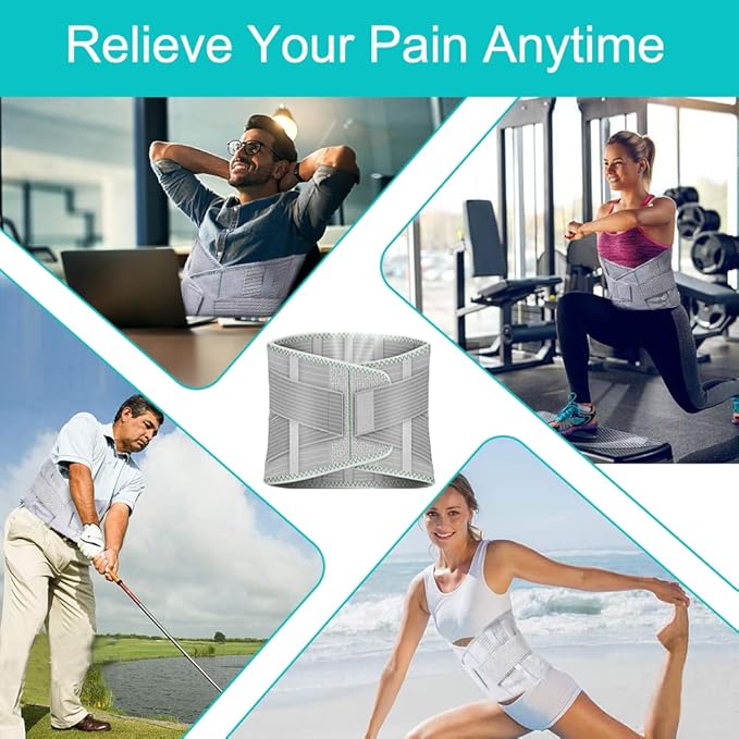 Back Support,Entire Back Brace, Lumbar Support Belt for Women & Men, Adjustable Waist Trainer Belt for entire Back Pain Relief, Keeps Your Spine Straight and Safe(S)