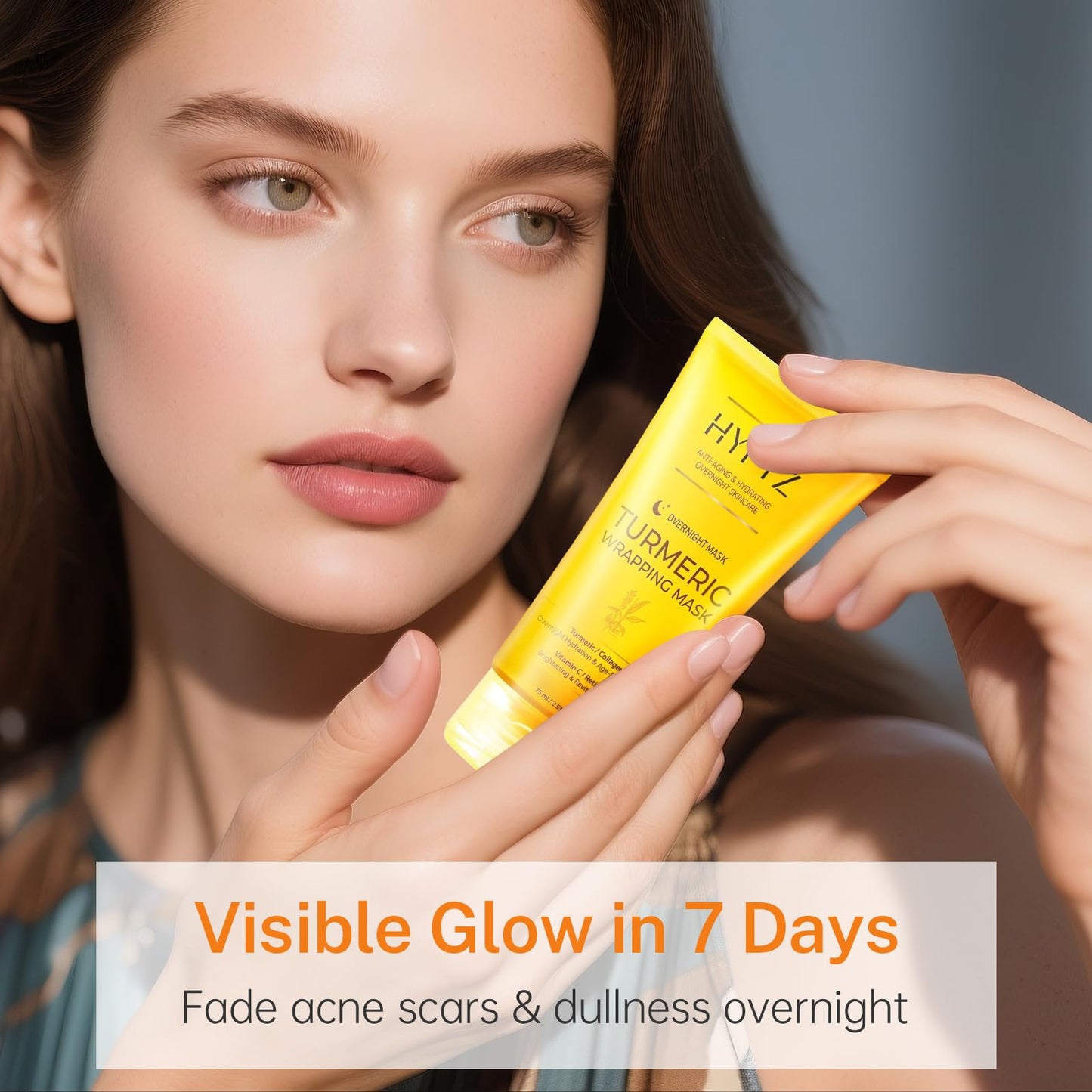 Turmeric Overnight Wrapping Mask, Turmeric and Collagen Peel-Off Facial Mask, Hydrating & Firming Sleeping Mask for Radiant, Elastic Skin, Deep Moisture & Wrinkle Care for Men and Women