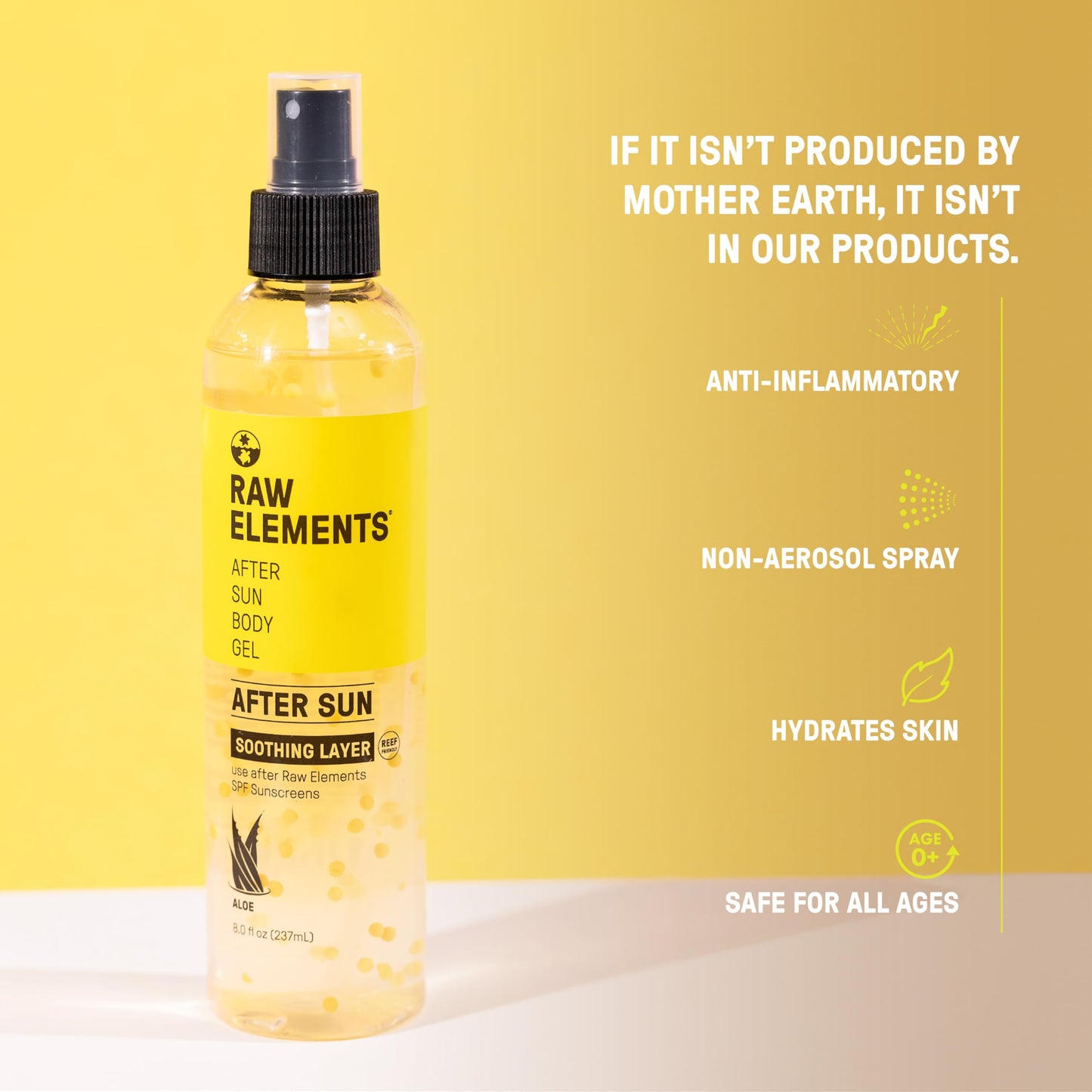 Raw Elements After Sun Body Gel Skin Care with Aloe Balls