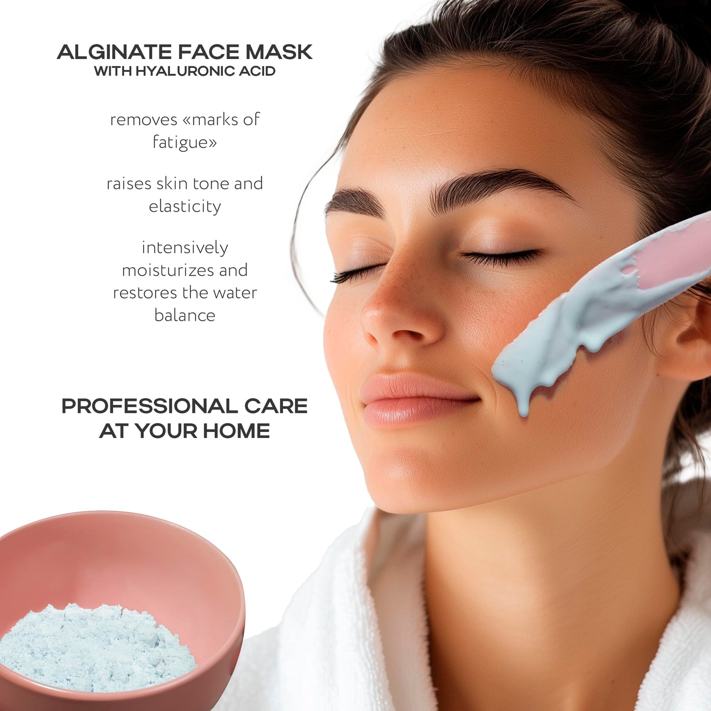 Name Skin Care Alginate Powder Face Mask with Hyaluronic Acid - 2.2lb, 40 Applications - Peel Off Korean Beauty Natural Fascial Skincare - Hydrating Moisturizing Exfoliating Brightening Peeling Kit
