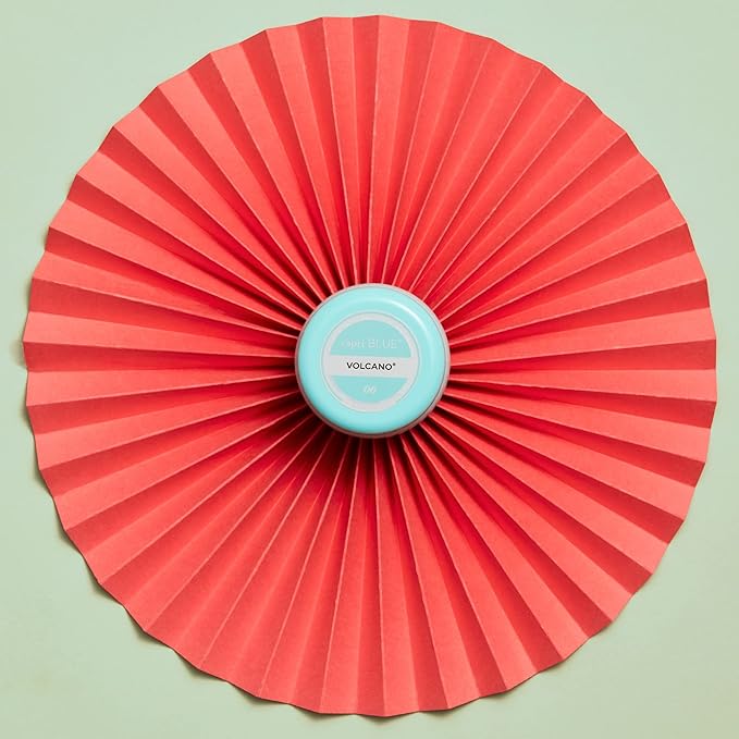 Capri Blue Volcano Scented Mini Tin Jar Candle - Printed Mini Tin Candles for Home Scented with Tropical Fruit & Sugared Citrus - Long Lasting Soy Wax Blend - Aqua (3 oz)