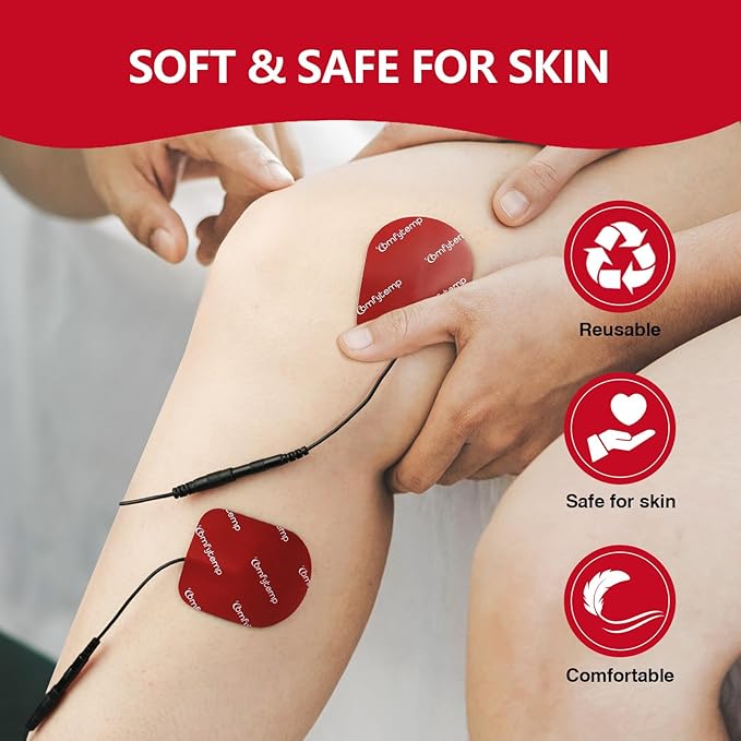 Comfytemp TENS Unit Reusable Adhesive Electrodes, Suitable for Most TENS, Replacement Pads, Suitable for TENS Unit Muscle Stimulator