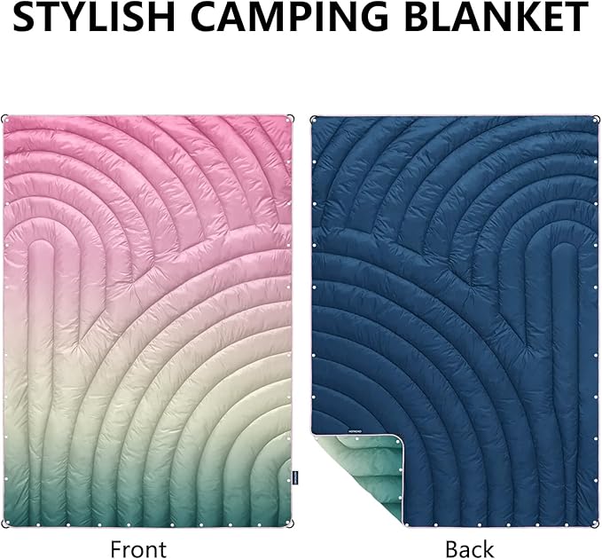 Camping Blanket,Puffy Blanket Lightweight Packable Camping Blanket Outdoor Blanket for Camping,Traveling, Stadium, Hiking, Picnics