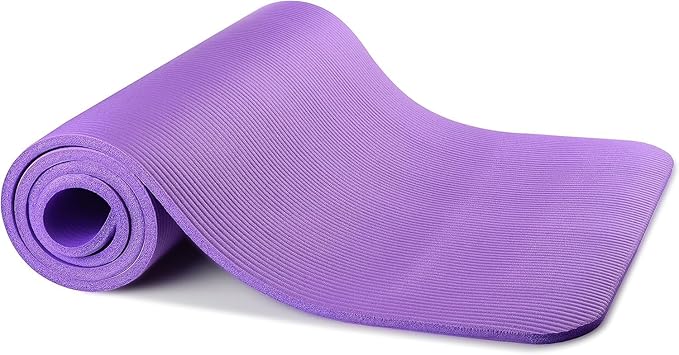 1/2-Inch Extra Thick High Density Anti-Tear Exercise Yoga Mat with Carrying Strap, Multiple Colors