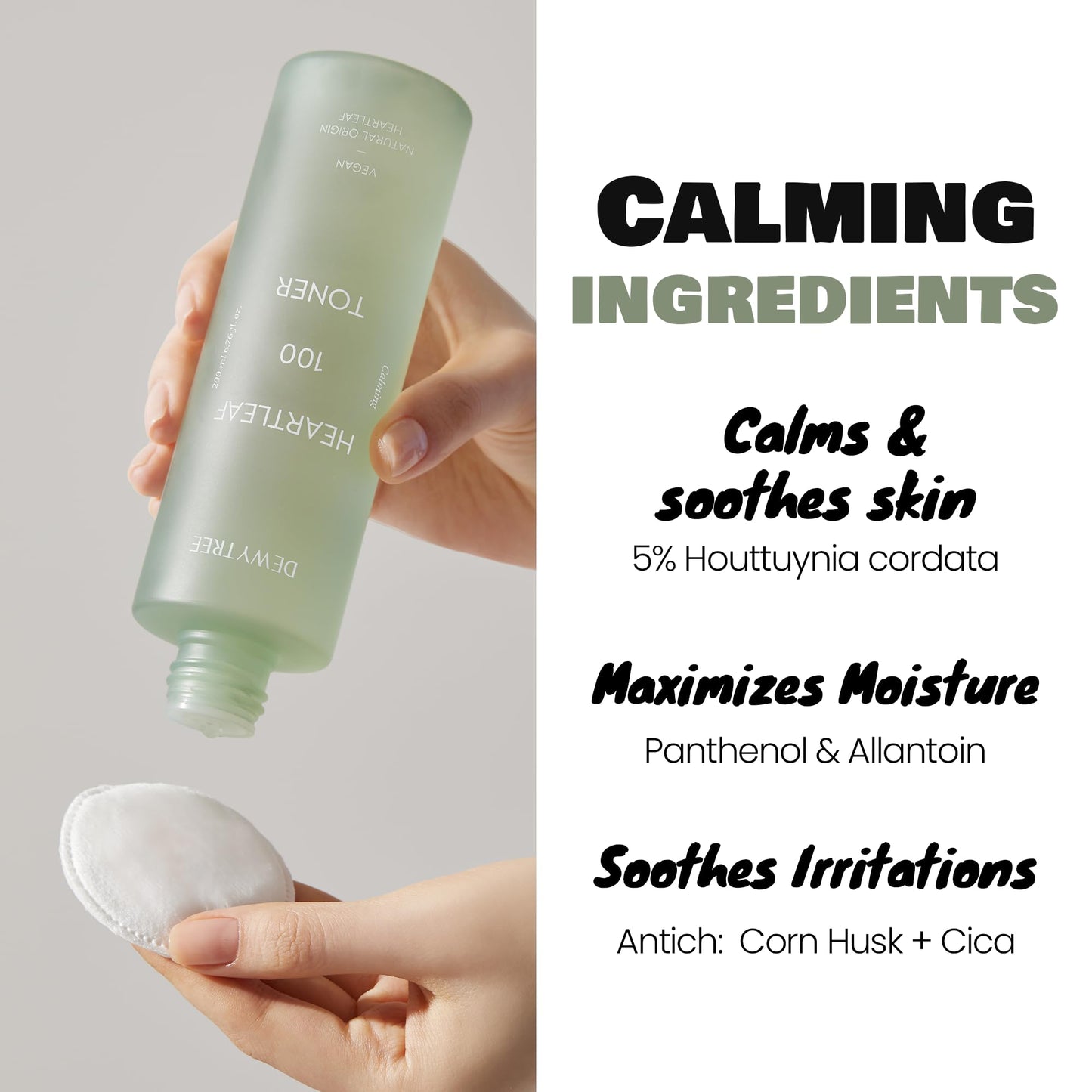 DEWYTREE Heartleaf 100 Toner | Korean Toner for Face w/Heartleaf Extract, Centella Asiatica & Rosemary Oil | Hydrating Toner for Sensitive Skin | Vegan Skin Care Toner (6.76 Fl. Oz.)