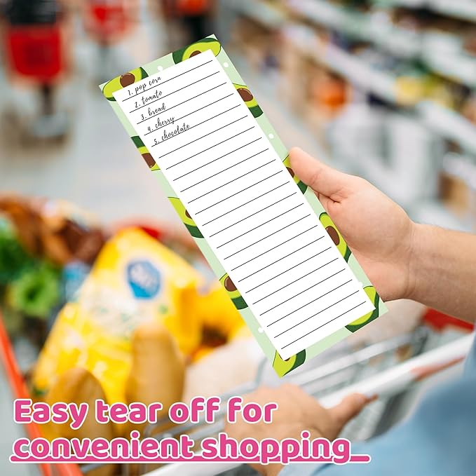 4 Pack Magnetic Note Pad for Fridge with Pen Holder, Totally 200 Sheets Magnetic To Do List, Grocery List, Shopping List, Memo Pads for Refrigerator（Fruit Design）