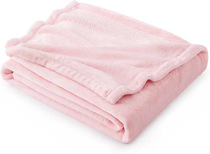 Bedsure GentleSoft Pink Fleece Throw Blanket for Couch - 300GSM Cozy Soft Blankets for Women, Cute Small Fleece Throws for Girls, Pink Home Decor Gifts, 50x60 Inches