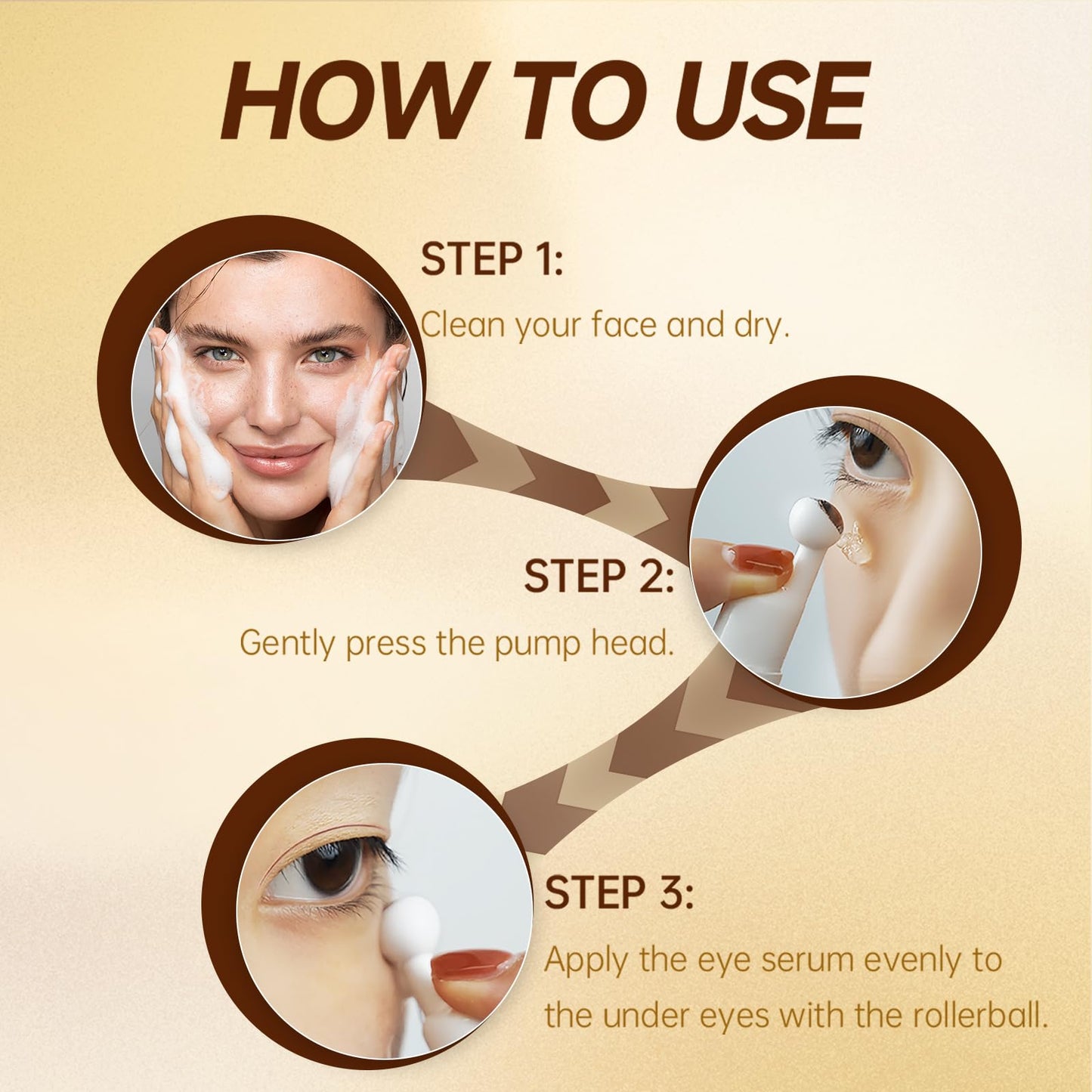 5% Caffeine Eye Serum Roller, Eye Cream for Dark Circles & Wrinkles - with Retinal Hyaluronic Acid, Instant Depuffing Eyelid Lift, 0.51 fl oz