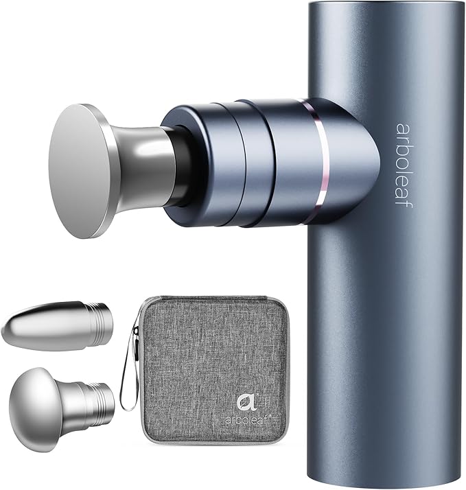 arboleaf Massage Gun Deep Tissue with Metal Head, Full-Metal Electric Portable Hand Held Massager Gun with Case for Back, Body Sore Muscles, Pain Relief, Gifts for Dad, Office, Home, Athletes