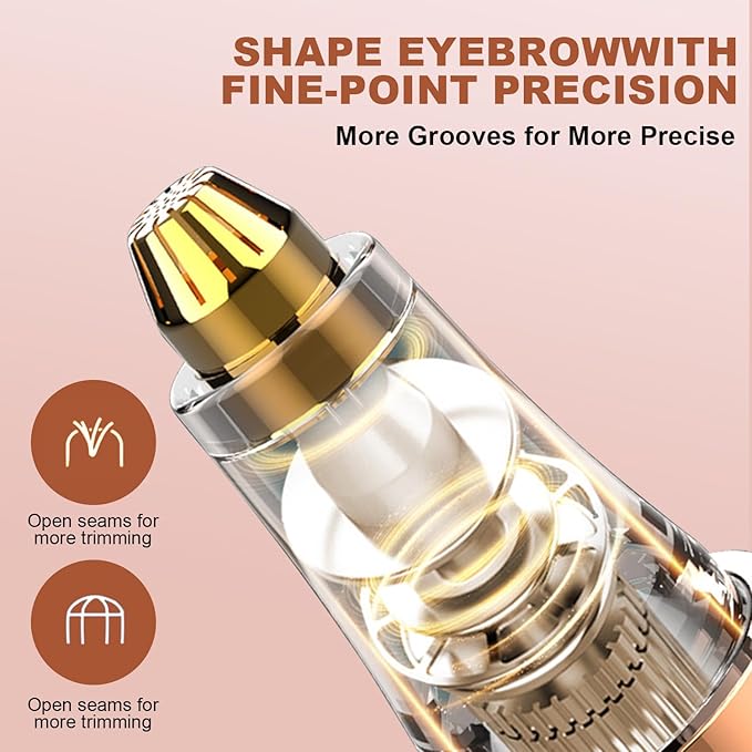 3 in 1 Women Face Shaver, Electric Eyebrow Trimmer Women Facial Hair Remover Waterproof Rechargeable Electric Shaver Razors for Face Nose Eyebrow Beard Mustache Arm Leg Armpit