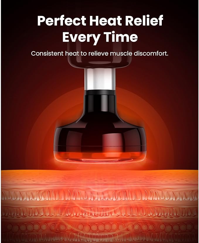 BOB AND BRAD D6 Pro Plus Massage Gun with Heat, Deep Tissue Percussion with 16mm Amplitude, Professional Muscle Massager Gun for Athletes, Quiet Electric Handheld Massager