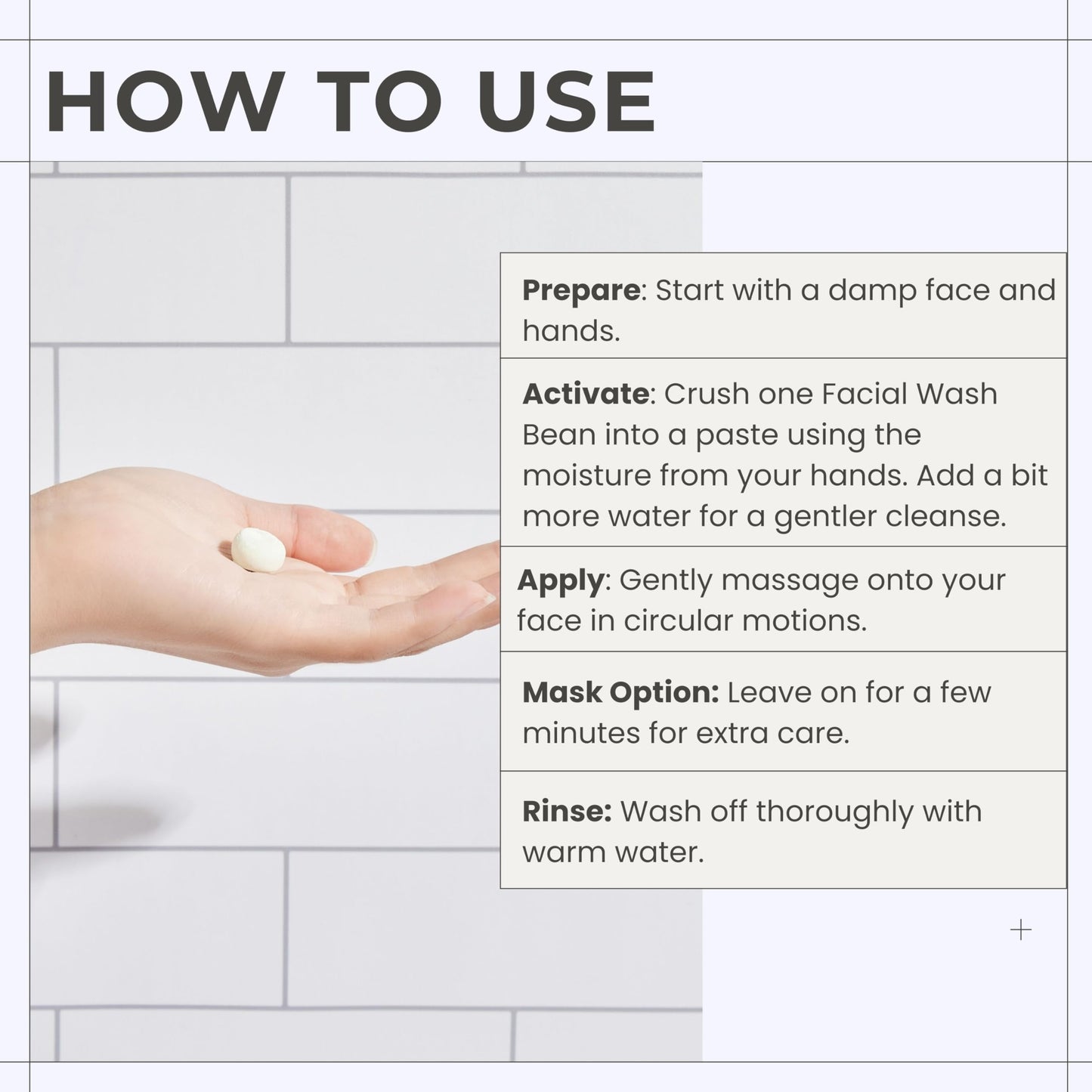 Tidalove 3-in-1 Solid Facial Cleanser, Exfoliator, and Wash-off Mask - Vegan, Cruelty-Free, Plastic-Free, Travel-Friendly, 1 Month Supply (60 Crushable Tablets) in Tin (Brightening Beans in Tin)