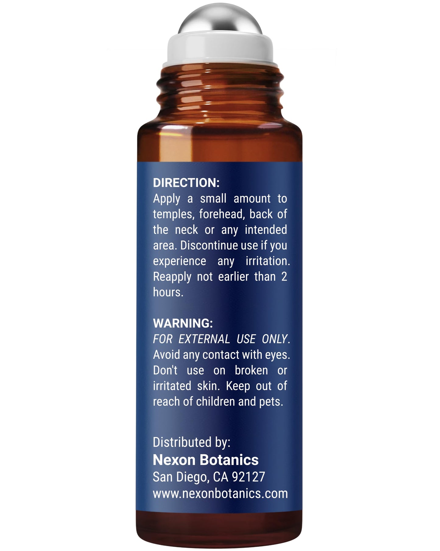 Stress Relief Essential Oil Roll-On Blend 10 ml - Natural Stress Relief with Lavender, Geranium & Frankincense Oils Roller - Pure & Calming Aromatherapy - Nexon Botanics