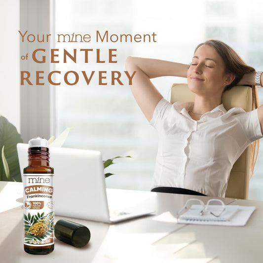 Mine Frankincense Essential Oil Roll On, Frankincense Oil, Calming Essential Oil Rollerball for Skin