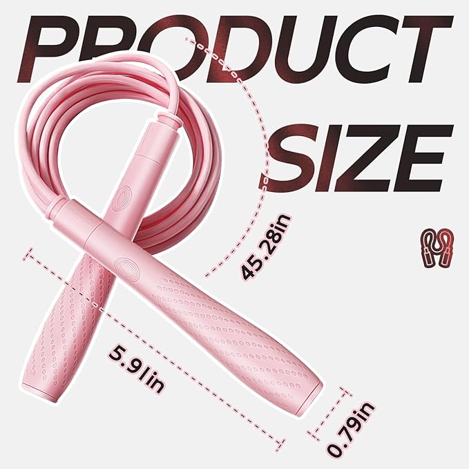 Jump Rope with silicone handle,Tangle-Free Jump Rope with Dual Bearing System,Ultra-Smooth for Fitness & Training