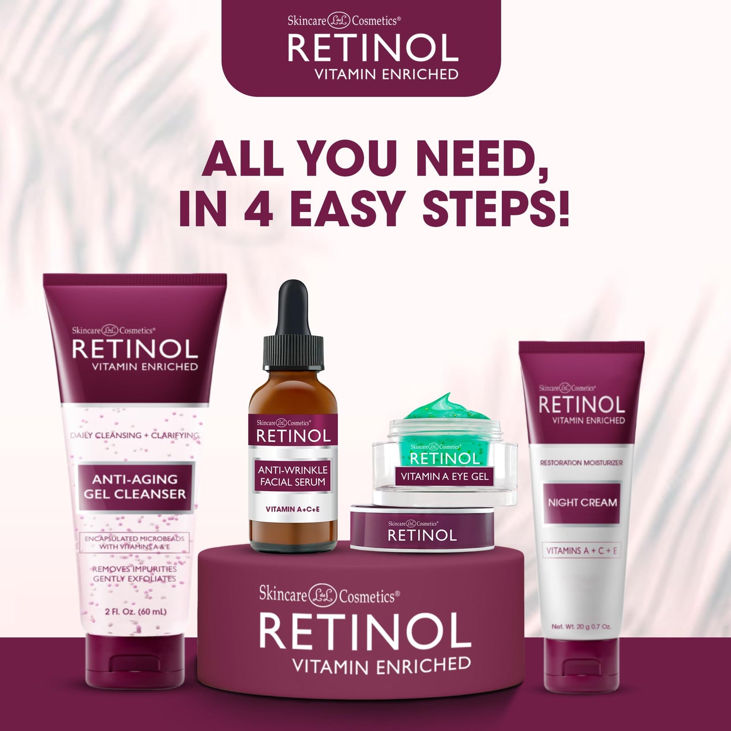LIVAURA Retinol Anti-Aging Starter Kit – The Original Retinol For a Younger Look – [4] Conveniently Sized Products Perfect For Travel or First Time Try – Cleanse, Treat, Repair & Hydrate On-The-Go