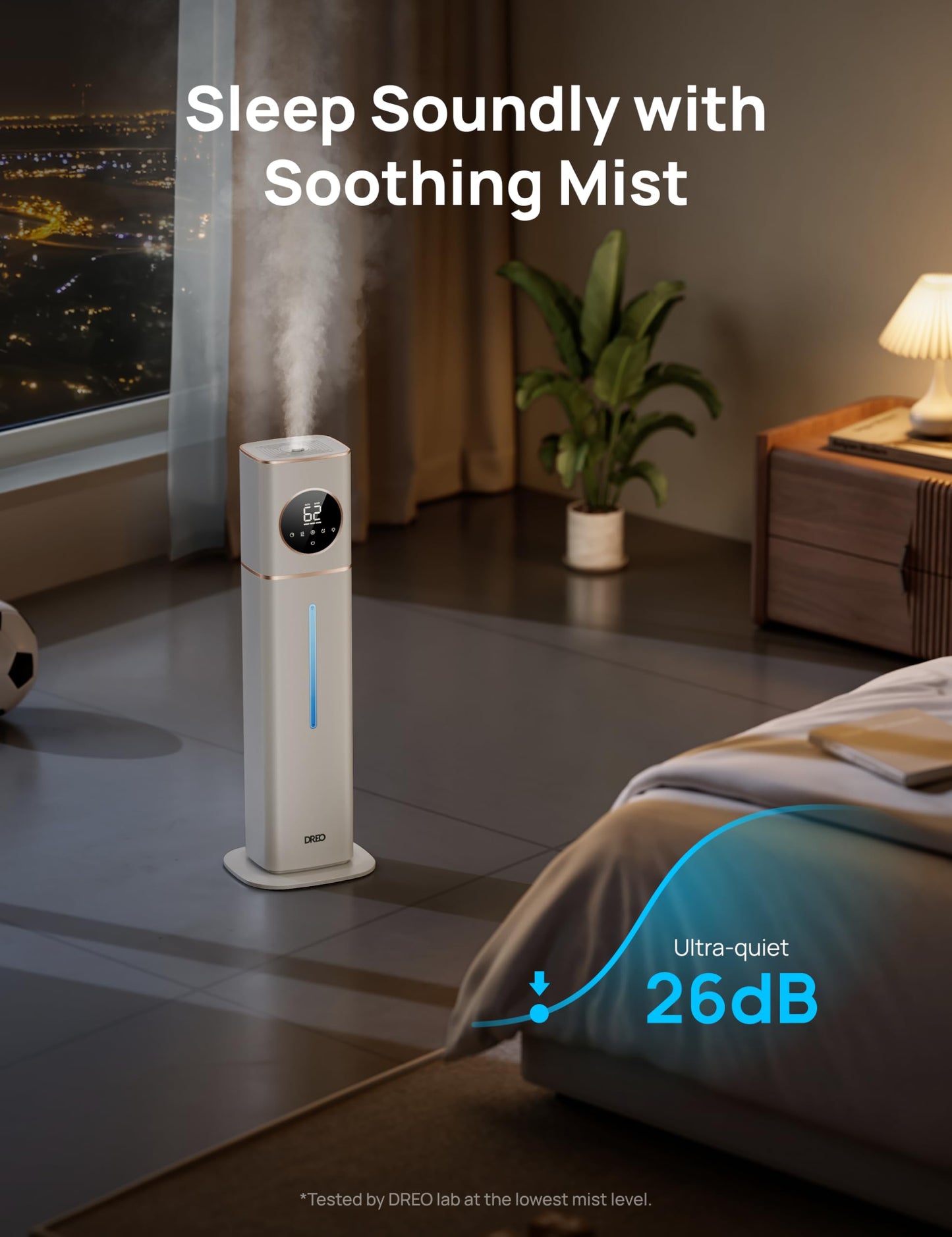Dreo HM735S 11L Smart Humidifier Large Room 700 ft², 100H Cool Mist Air Humidifiers for Bedroom, Top-Fill Self-Cleaning Tank, 26dB, Auto Mode, Aroma Box, RGB Light, Remote & APP Control, Baby, White