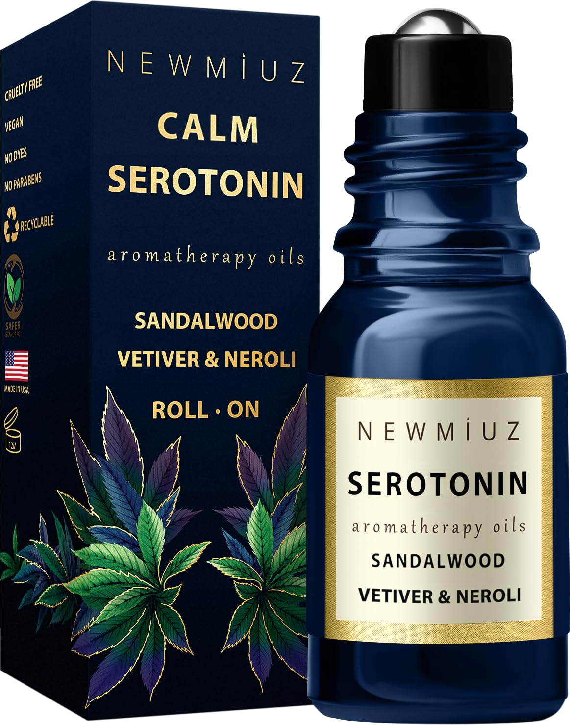 Calm Roll on Essential Oil Stress Relief Sandalwood Vetiver Destress Relaxation Calming Roller Aromatherapy Stick Self Care Purse Stocking Stuffer