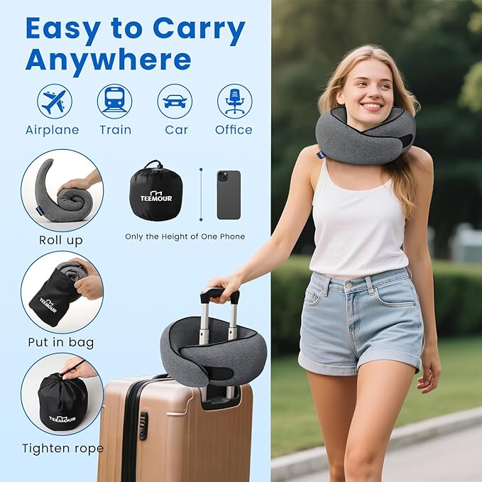 Teemour Memory Foam Travel Pillow