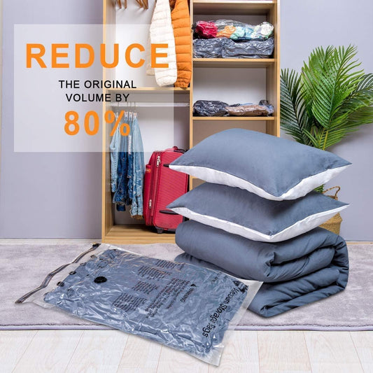 10 Jumbo Vacuum Storage Bags with Electric Pump,Plastic Packaging Bags, Space Saver Bag for Clothes, Mattress, Blanket, Duvets, Pillows, Comforters, Travel